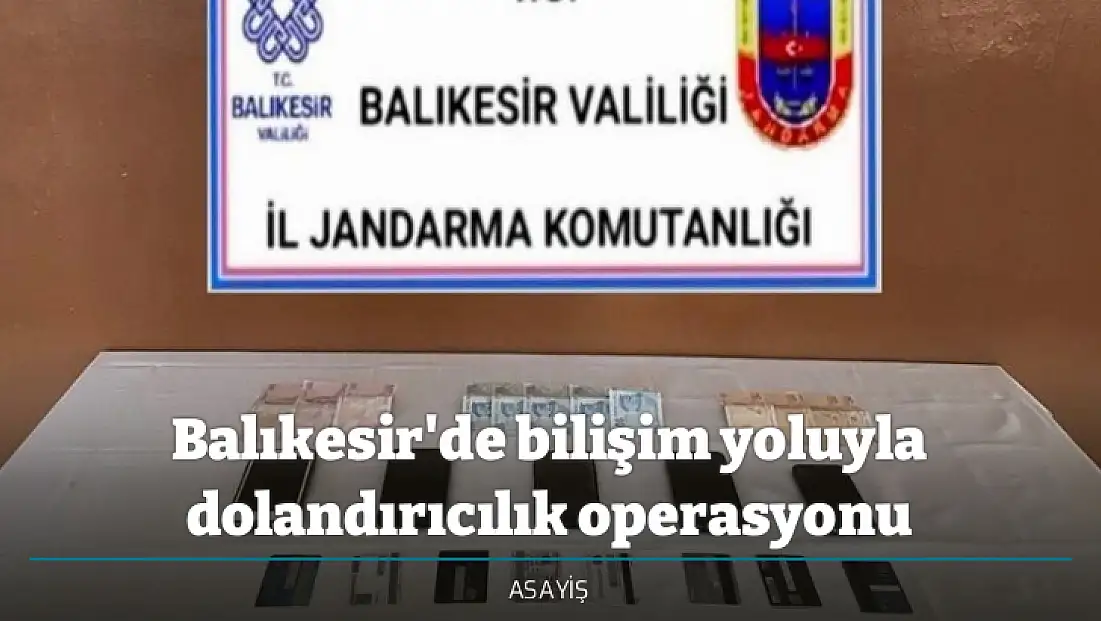 Balıkesir'de bilişim yoluyla dolandırıcılık operasyonu