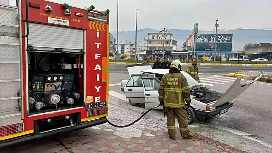 LPG'li araç alev aldı, korku dolu dakikalar kameralara yansıdı